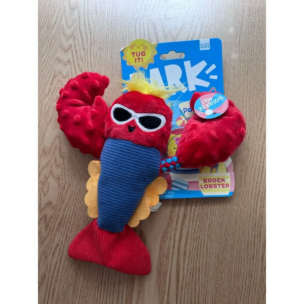 #2 New bark lobster dog paddle pool party toy pull through T-shirt rope squeaker